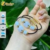  Vòng tay ngũ điếu mix cỏ 4 lá bạch ngọc charm bi cầu vàng 10k tài lộc hợp mệnh may mắn 