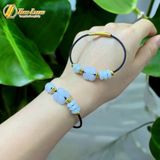  Vòng tay ngũ điếu mix cỏ 4 lá bạch ngọc charm bi cầu vàng 10k tài lộc hợp mệnh may mắn 