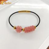  Vòng tay ngũ điếu mix cỏ 4 lá đá đào hoa hợp mệnh chiêu tài hút lộc may mắn 