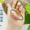 Vòng tay ngũ điếu mix cỏ 4 lá đá đào hoa hợp mệnh chiêu tài hút lộc may mắn
