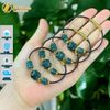 Vòng tay ngũ điếu mix cỏ 4 lá lam ngọc charm bi cầu kim tiền vàng 10k tài lộc hợp mệnh may mắn