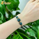  Vòng tay ngũ điếu mix cỏ 4 lá lam ngọc charm bi cầu kim tiền vàng 10k tài lộc hợp mệnh may mắn 