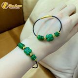  Vòng tay ngũ điếu mix cỏ 4 lá ngọc bích charm bi cầu vàng 10k tài lộc hợp mệnh may mắn 