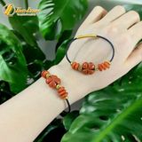  Vòng tay ngũ điếu mix cỏ 4 lá ngọc huyết jade A mix bi cầu vàng kim tiền 10k tài lộc hợp mệnh may mắn 