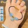 Vòng tay ngũ điếu mix hồ ly aquamarine treo túi tiền tài lộc hợp mệnh thủy mộc trợ duyên