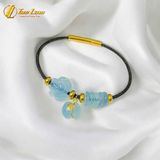  Vòng tay ngũ điếu mix hồ ly aquamarine treo túi tiền tài lộc hợp mệnh thủy mộc trợ duyên 