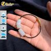 Vòng tay ngũ điếu mix lu thống chạm kim tiền đá bạch ngọc hợp mệnh kim thủy, tài lộc may mắn