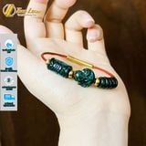  Vòng tay lu thống mix ngũ điếu mix hồ ly ôm hoa ngọc sơn thủy trợ duyên chiêu tài lộc 
