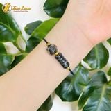  Vòng tay ngũ điếu mix túi tiền thạch anh tóc đen hợp mệnh thủy mộc chiêu tài hút lộc may mắn 