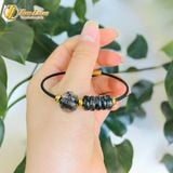  Vòng tay ngũ điếu mix túi tiền thạch anh tóc đen hợp mệnh thủy mộc chiêu tài hút lộc may mắn 