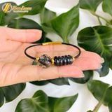  Vòng tay ngũ điếu mix túi tiền thạch anh tóc đen hợp mệnh thủy mộc chiêu tài hút lộc may mắn 