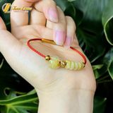  Vòng tay ngũ điếu mix túi tiền thạch anh tóc vàng charm bi cầu vàng 10k tài lộc may mắn hợp mệnh 