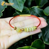  Vòng tay ngũ điếu mix túi tiền thạch anh tóc vàng charm bi cầu vàng 10k tài lộc may mắn hợp mệnh 