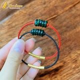  Vòng tay ngũ điếu ngọc sơn thủy xanh rêu hợp mệnh chiêu tài lộc gia đạo bình an 