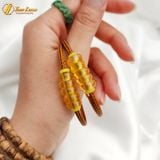  Vòng tay ngũ điếu hổ phách tự nhiên hợp mệnh kim thổ, chiêu tài hút lộc may mắn 