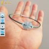 Vòng tay cỏ 4 lá đá aquamarine hợp mệnh thủy mệnh mộc thu hút may mắn bình an hạnh phúc