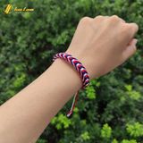  Vòng tay chỉ may mắn cao cấp bên handmade 3 màu chỉ màu cờ mỹ - Tuệ Lâm 
