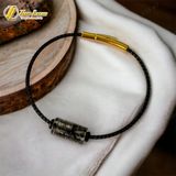  Vòng tay lu thống Thạch Anh tóc đen đốt trúc trơn hợp mệnh thủy mộc chiêu tài hút lộc may mắn 