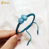  Vòng tay tỳ hưu đá aquamarine hợp mệnh thủy mộc bện chỉ handmade chiêu tài hút lộc - Tuệ Lâm 