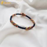  Vòng Tay May Mắn Chỉ Ngũ Sắc Tây Tạng Bện Sole Kiểu Nút Hạt Size To - Tuệ Lâm 