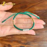 Vòng tay Tibet bện chỉ ngũ sắc - xanh rêu mix charm Om Mani Padme Hum bình an - may mắn 