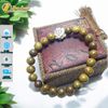 Vòng tay hạt gỗ trầm hương tốc size 8 li thơm dịu nhẹ mix charm hoa sen bình an may mắn - Tuệ Lâm