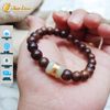 Vòng tay gỗ trầm hương tốc size hạt 8 li mix lu thống phỷ thúy trắng tài lộc may mắn
