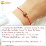  Vòng tay chỉ đỏ may mắn mix hạt trầm hương bi bạc mạ vàng may mắn bình an - Tuệ Lâm 