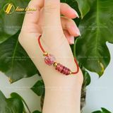  Vòng tay ngũ điếu mix túi tiền thạch anh tóc đỏ hợp mệnh Hỏa - Thổ chiêu tài hút lộc may mắn 