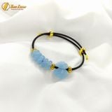  Vòng tay ngũ điếu mix túi tiền đá aquamarine hợp mệnh thủy mộc, thu hút tài lộc, bình an may mắn 