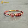 Vòng tay ngũ điếu mix túi tiền thạch anh tóc đỏ hợp mệnh Hỏa - Thổ chiêu tài hút lộc may mắn