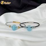  Vòng tay túi tiền đá aquamarine hợp mệnh thủy mộc, thu hút tài lộc, bình an may mắn 