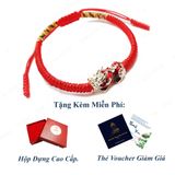  Vòng tay may mắn dây chỉ tây tạng bện ngũ sắc 2 đầu mix  tỳ hưu đổi màu tài lộc hanh thông - Tuệ Lâm 