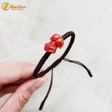  Vòng Tay Handmade Tỳ Hưu Tài Lộc Ngọc Huyết Jadeit Màu Đỏ Cam Hợp Mệnh Hỏa Thổ - Tuệ Lâm 