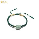  Vòng tay chỉ may mắn bện handmade lu thống ngọc sơn thủy hợp mệnh tài lộc bình an 