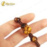  Vòng Chỉ Handmade Tỳ Hưu Đá Mắt Hổ Nâu Vàng 