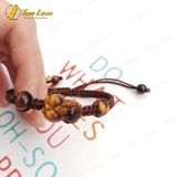  Vòng Chỉ Handmade Tỳ Hưu Đá Mắt Hổ Nâu Vàng 