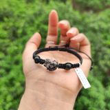  Vòng tay may mắn bện mặt hồ ly chúa đá thạch anh tóc đen ôm hoa hợp mệnh thủy mộc 