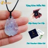  Dây chuyền mặt hồ ly chúa cuộn đuôi dưới đá aquamarine hợp mệnh thủy mộc, phụ trợ tình duyên, may mắn - Tuệ Lâm 
