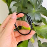  Vòng tay lu thống thạch anh đen đốt trúc chạm kim tiền hợp mệnh thủy mộc chiêu tài hút lộc hanh thông 