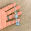  Dây treo ốp điện thoại bện handmade charm cát tường cỏ 4 lá đá Aquamarine may mắn bình an 