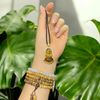  Dây chuyền mặt phật quan âm đá mắt hổ nâu vàng hợp mệnh kim thổ bọc vàng 10k bình an may mắn 
