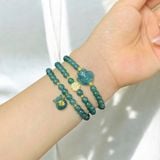  Chuỗi Vòng Tay Lam Ngọc Cuốn Nhiều Vòng Mix Túi Tiền và Hồ Ly May Mắn - Tài Lộc - Trợ Duyên 