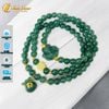 Chuỗi Vòng Tay Lam Ngọc Cuốn Nhiều Vòng Mix Túi Tiền và Hồ Ly May Mắn - Tài Lộc - Trợ Duyên