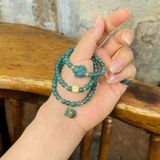  Chuỗi Vòng Tay Lam Ngọc Cuốn Nhiều Vòng Mix Túi Tiền và Hồ Ly May Mắn - Tài Lộc - Trợ Duyên 