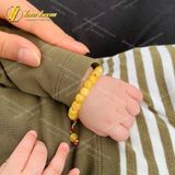  Vòng Tay Cho Bé Hạt Đá Hổ Phách Mật Lạp Mix Chỉ Ngũ Sắc NEPAL May Mắn Bình An 