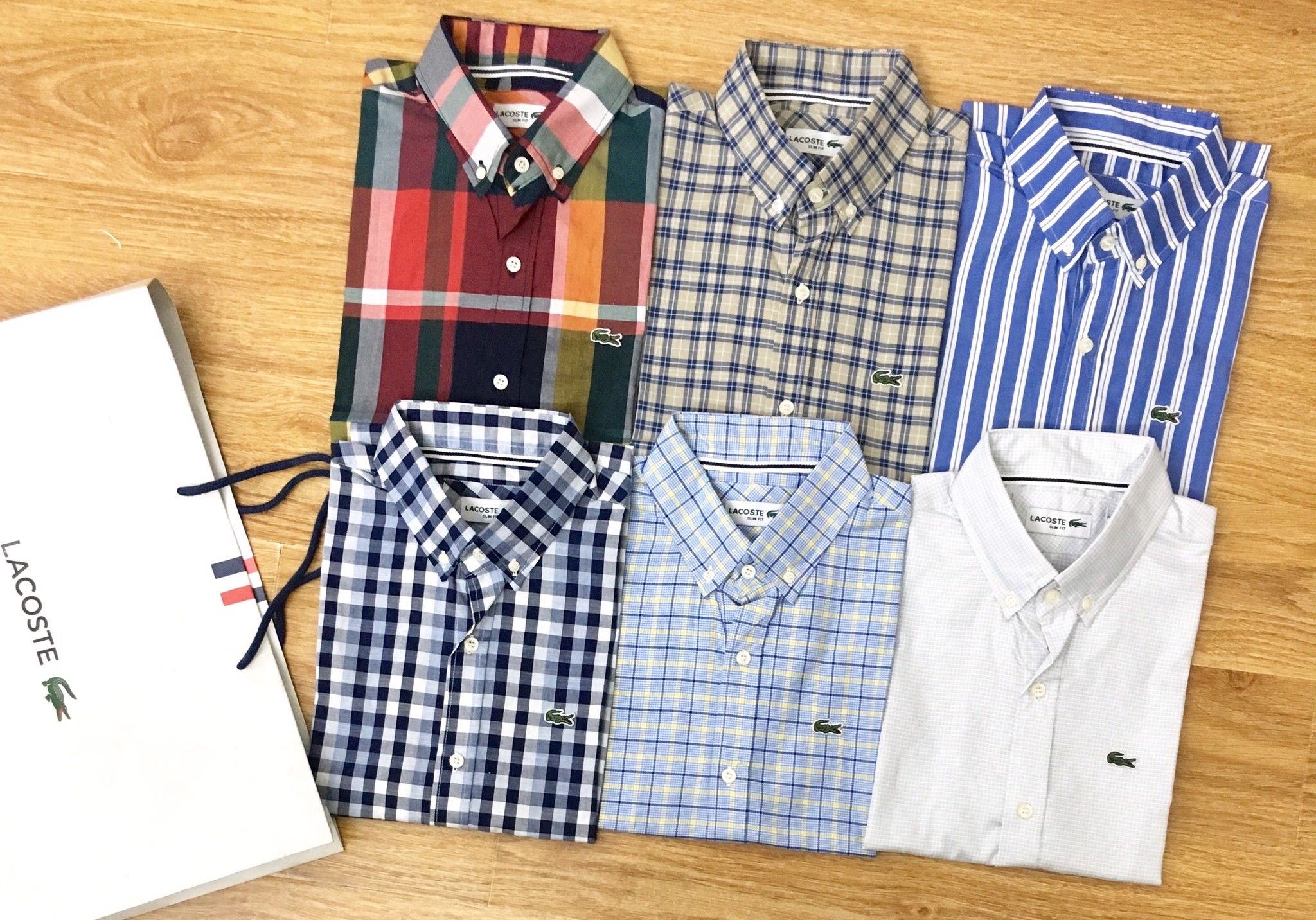 Áo Sơ Mi Lacoste Nam Gingham Tay Ngắn Cao Cấp #42 Áo Sơ Mi Lacoste Nam Gingham Tay Ngắn Cao Cấp