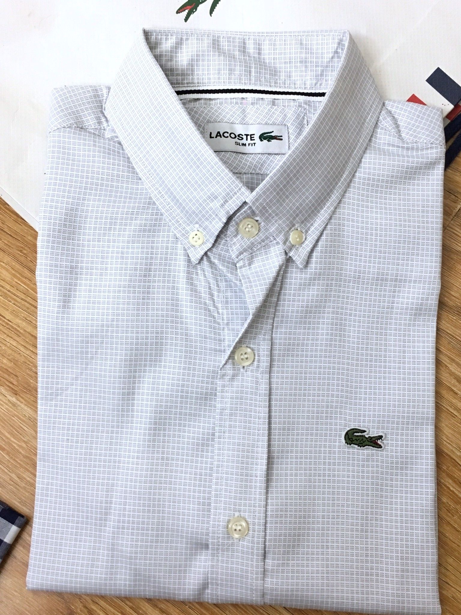 Áo Sơ Mi Nam Lacoste Slim Fit Stretch Cotton Poplin Navy Blue