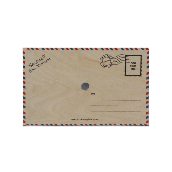 Bảng gỗ bưu thiếp nam châm Đất Nước // Wooden Magnet Postcard Country - The Craft House
