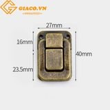 Khóa hộp giả cổ chữ nhật 40*28mm màu đồng tối
